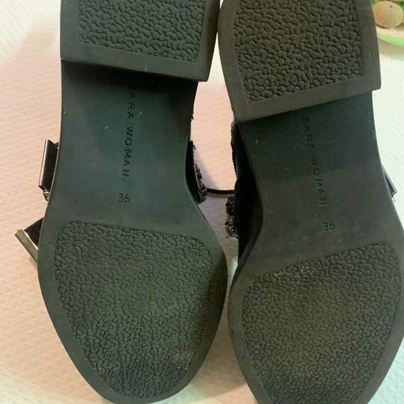 ZARA Leather Embellished Biker Boots SZ aus 5 as new biker goth dress style Rare - Picture 11 of 16